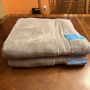 Nautica OVERSIZED Bath Towels A Set Of 2 Large 33”X 63” brown